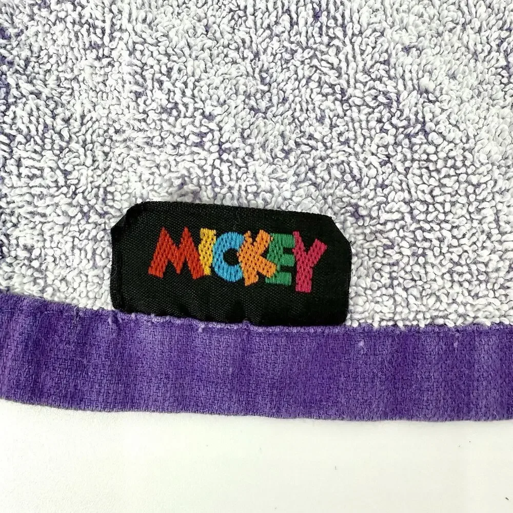 Vintage 90s Disney Mickey Silhouette All Over Print Beach Towel by Franco RARE!